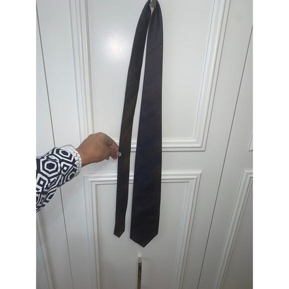 Palomino Men's Blue Silk Floral Pattern Tie Classic Length - Picture 3 of 4